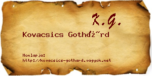 Kovacsics Gothárd névjegykártya